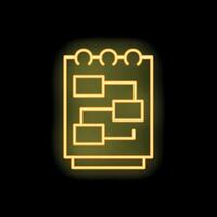 Glowing neon line algorithm icon isolated on black background vector
