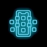 Neon smartphone showing concept of mobile blockchain technology vector