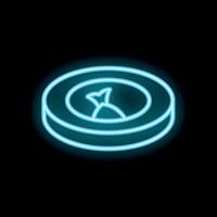 Neon sign showing compass pointing north vector