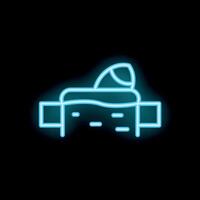 Neon swimming pool icon glowing on dark background vector