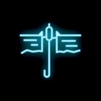 Neon style icon of tidal power station generating electricity vector