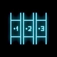 Glowing neon line queue icon isolated on black background illustration vector