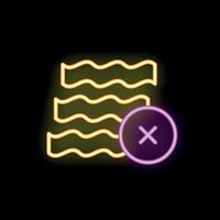 Neon icon of text editing deleting lines with cross sign vector