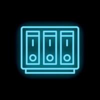 Neon icon of computer server showing concept of data storage vector