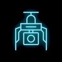 Neon sign showing a drone delivering a package vector