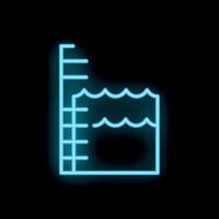 Neon icon of water level indicator showing increasing amount of water vector
