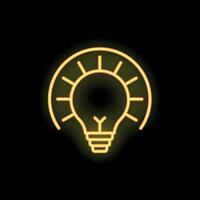 Neon lightbulb shining spreading rays of light vector