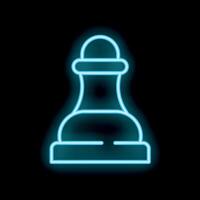 Neon sign representing chess pawn glowing on wall vector