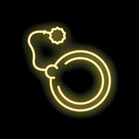 Neon sign of round board for beer pong drinking game vector