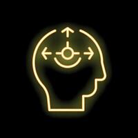 Neon head thinking about decision making process vector