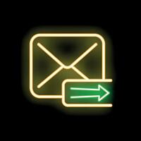 Neon icon of email envelope sending a message vector