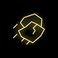 Neon style icon of two hands clapping representing applause vector