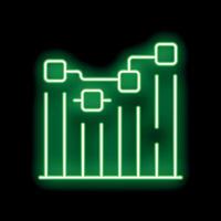 Neon green blockchain technology symbol on a black background vector