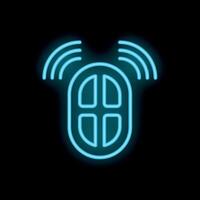 Neon icon of smart home security system sending signal vector