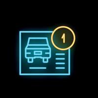Neon sign showing parking lot with number one spot highlighted vector