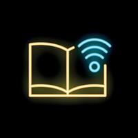Open book sending wifi signal for online education vector