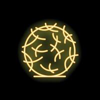 Neon yellow tumbleweed glowing on dark background vector