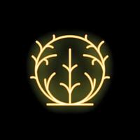 Neon tree of life glowing on black background vector