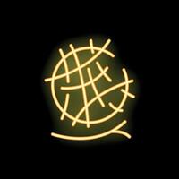 Neon yellow basketball ball glowing on a black background vector