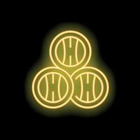 Neon sign with three wooden barrels for pub or bar promoting vector