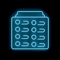 Blue neon style icon of a scoreboard on a black background vector