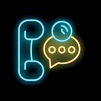 Neon phone icon displaying missed call notification vector