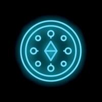 Glowing neon blue cryptocurrency mining pool on black background vector