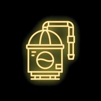 Neon sign of water purification system purifying water in tank vector