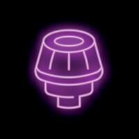 Neon sign of car air filter on a black background vector