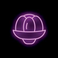 Neon sign of ufo spaceship glowing in dark background vector