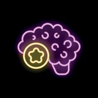 Neon sign representing fructose improving brain functioning vector