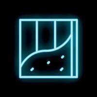 Neon blue icon of soil layers for geology and agriculture representing ground with subsoil and bedrock vector