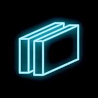 Neon style icon of three books forming a stack representing education vector