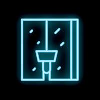 Neon icon of elevator showing ongoing maintenance work vector