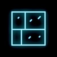 Blue neon style windows glowing on a black background vector