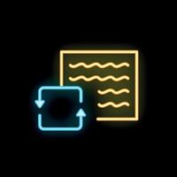 Neon icon of document editing, updating and refreshing vector