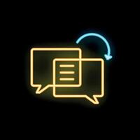 Neon icon of speech bubbles exchanging messages vector