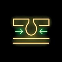 Neon sign depicting a thyroid gland being compressed, symbolizing thyroid disease vector