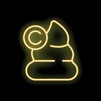 Neon icon of copyright showing copyrighting content vector