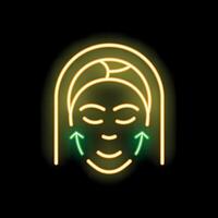 Neon sign representing a face lifting treatment vector