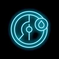 Neon icon of humidity sensor showing water level vector