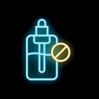 Neon sign representing not using vaping liquid containing thc vector