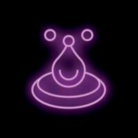 Neon sign of a smiling water droplet forming a puddle vector