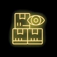 Neon sign representing the concept of inventory management vector