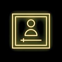 Neon yellow add profile icon on black background vector