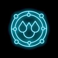 Neon icon of water management system for smart farm automation vector