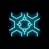 Neon style icon representing machine learning process vector