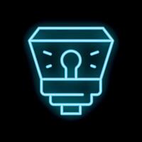 Neon icon of a studio light emitting a powerful flash of light vector