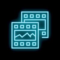 Neon icon of gallery mode representing photo storage app vector