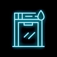 Neon waterproof electronic device with control panel showing water drop symbol vector